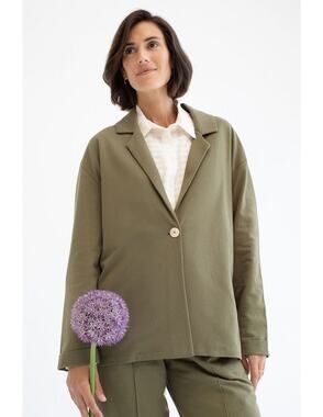 MUS & BOMBON Maestral Oversized Knit Blazer Olive Green Size S NWT